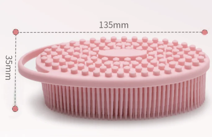 Soft scalp massager shampoo massage brush baby silicone shower bath brush body scrubber with handle