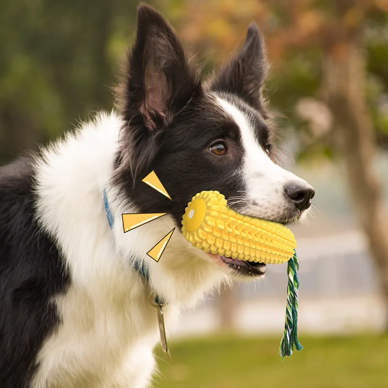 Dog Squeaky Toy Corn Chew Pet Toy Durable Squeaky Interactive Dog Toys for Small Meduium Large Breed