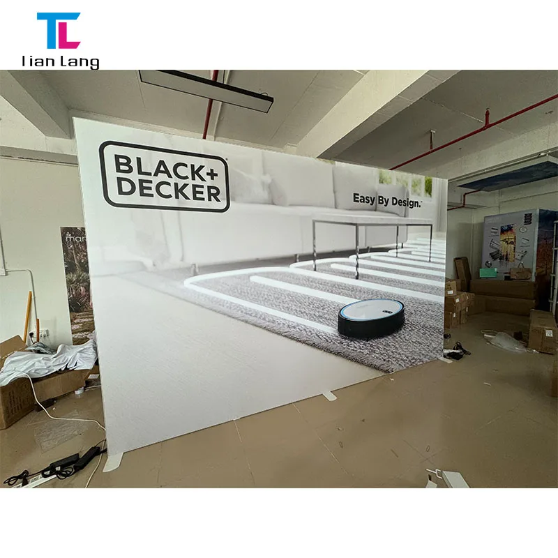 Easy Set Up Portable Custom Promotion Booth Polyester Fabric Display 10x20 Aluminum SEG LED Pop Up Advertising Light Box