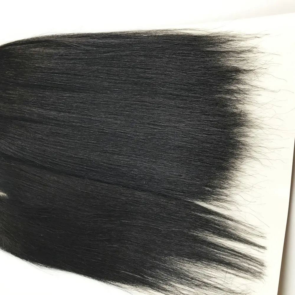 New style dropshipping mixed human hair extension,silk straight packed blend human hair mixed animal synthetic darling vendor