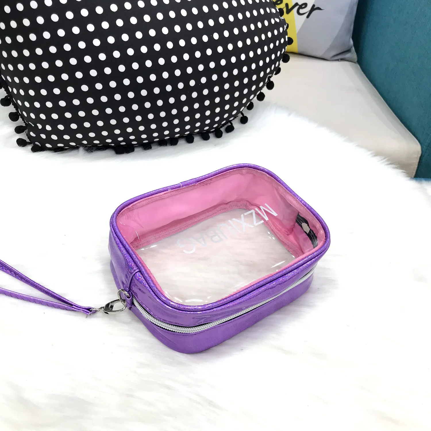 Clear Cosmetics Bag , Large Clear Travel Bag , Waterproof & Draining Transparent Makeup Bag Tote Bag