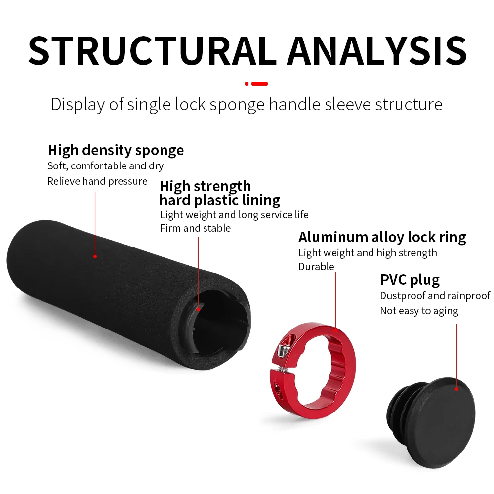 New bike spare parts and accessories aluminum alloy sponge anti slip bicycle handlebar grips