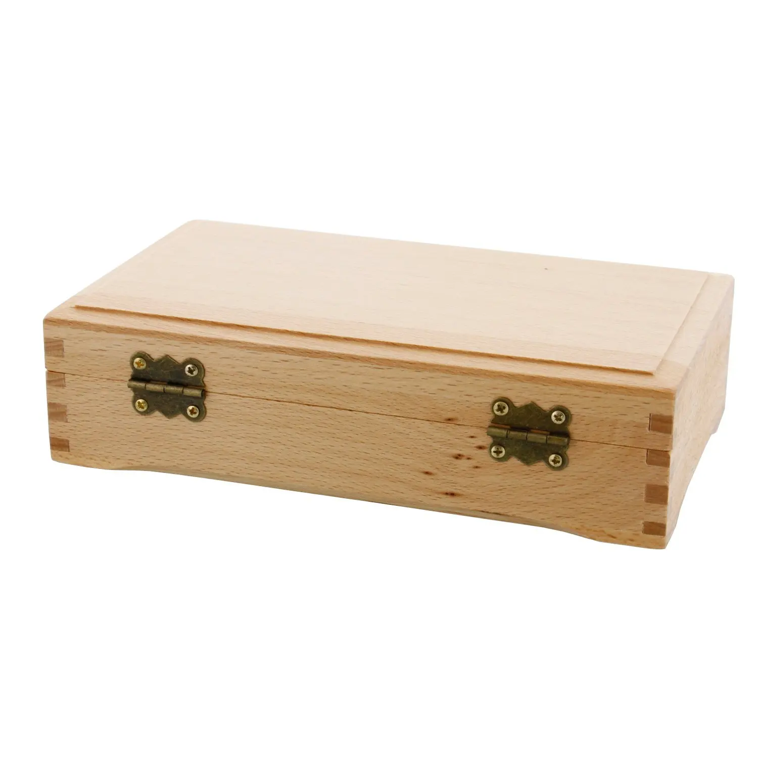 Luxury Wooden Storage Box Small Compartment Beech Wood Artist Tool And Brush Organizer Box With Locking Clasp