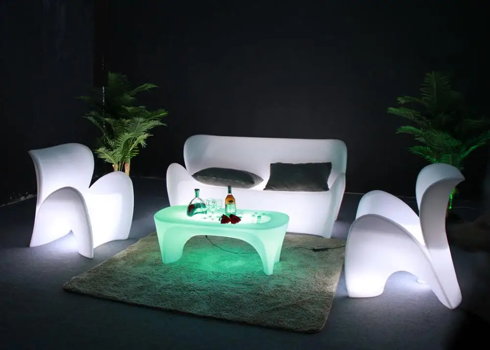 Luxury Plastic Led Bar Table With Ice Bucket Eventy Party Table