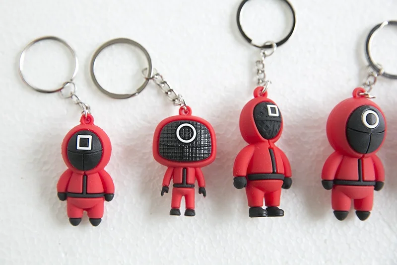 3d Pvc Squid Game Keyring Figures Key Ring Pendant  other key chains