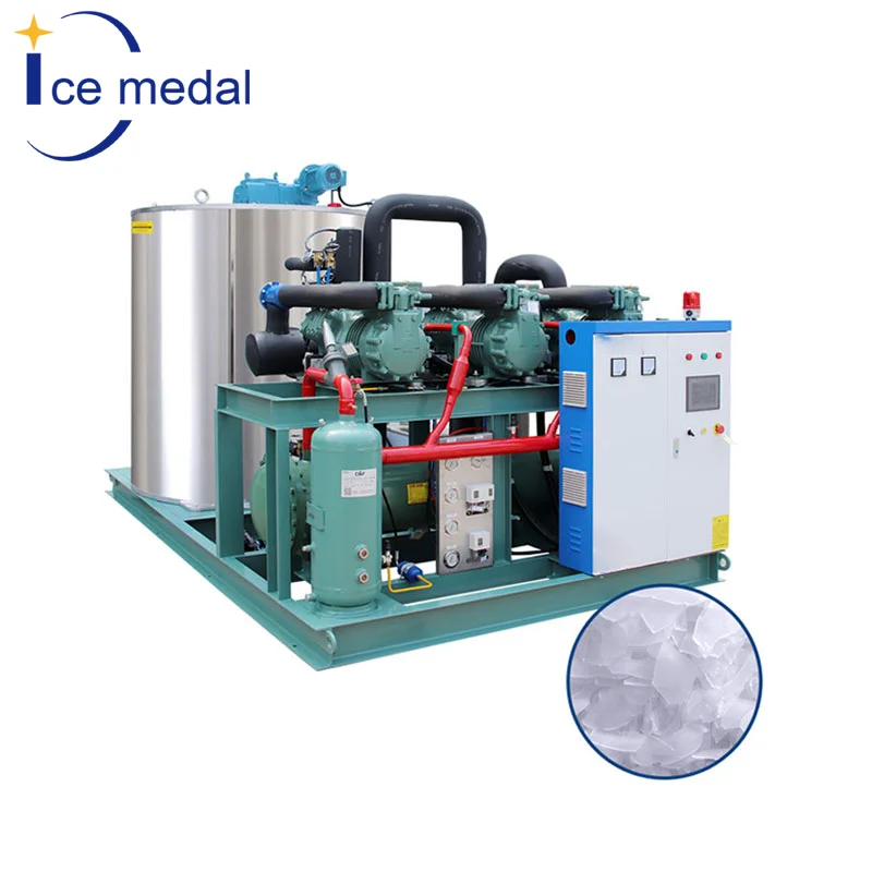 1000KG Big Capacity  Industrial Flack Ice Making Machine For Seafood Fresh