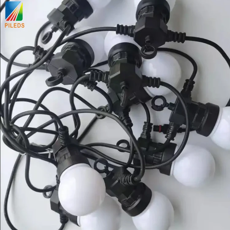 DMX SPI G50 24V LED Lamp String IP65 Rubber Copper Wire for Christmas Festival Wedding Background Stage Home Yard Lighting