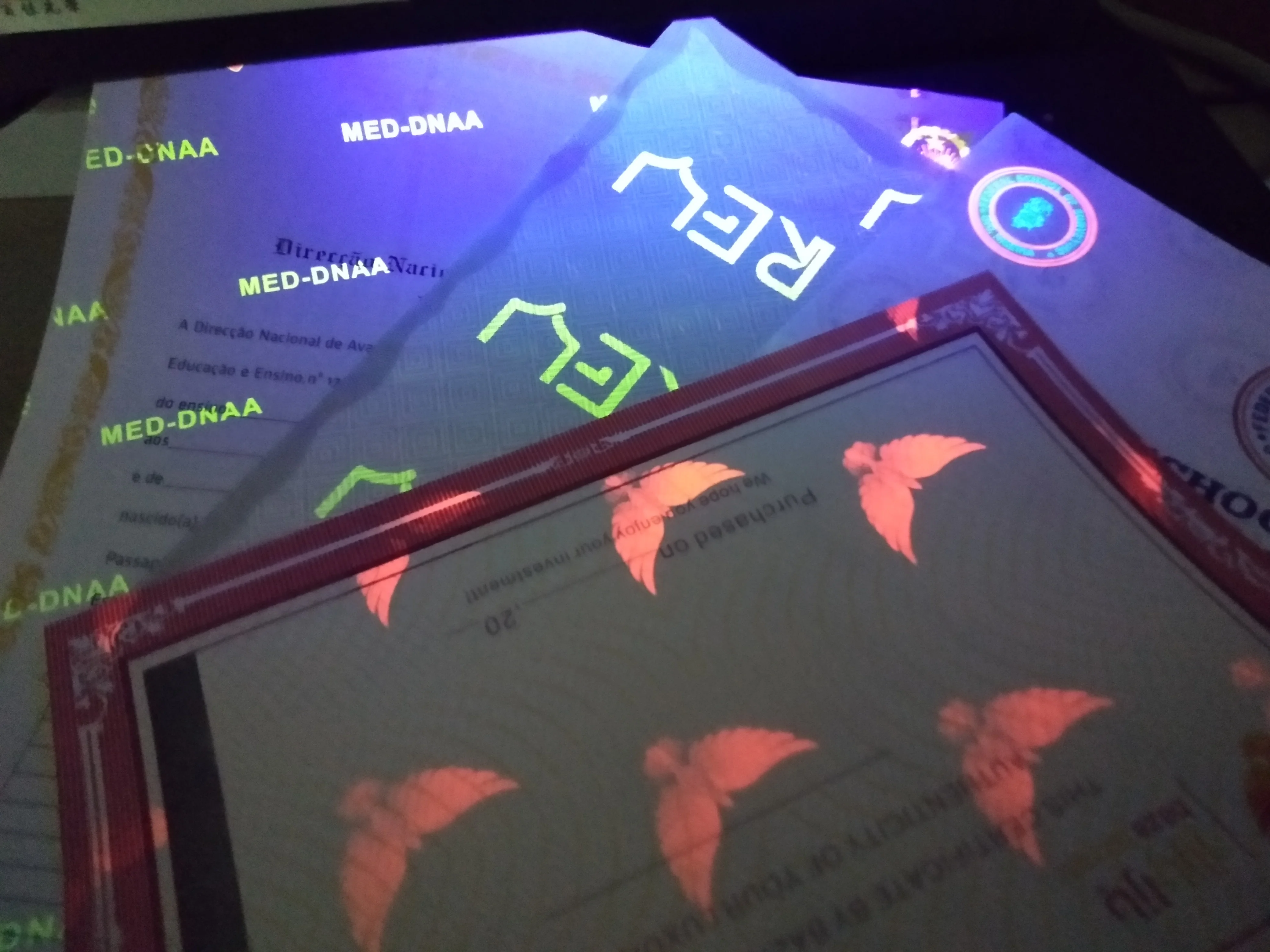 Serial numbers UV invisible fiber watermark paper printing hologram certificate