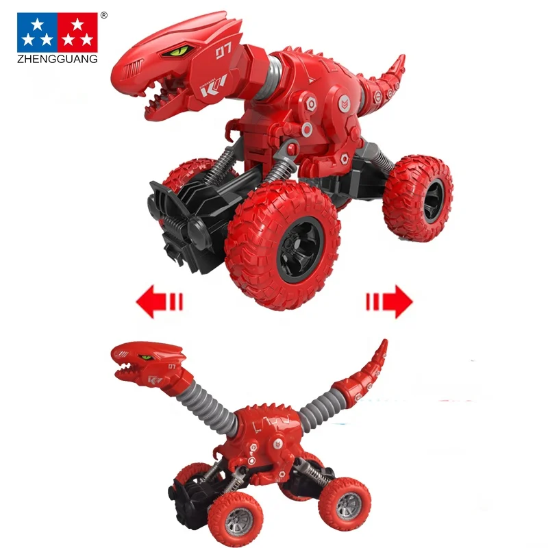 Zhengguang Toys 2024 New Product Friction Powered Car Retractable Inertial Dinosaur Car For Kids Vehicle Car Toy