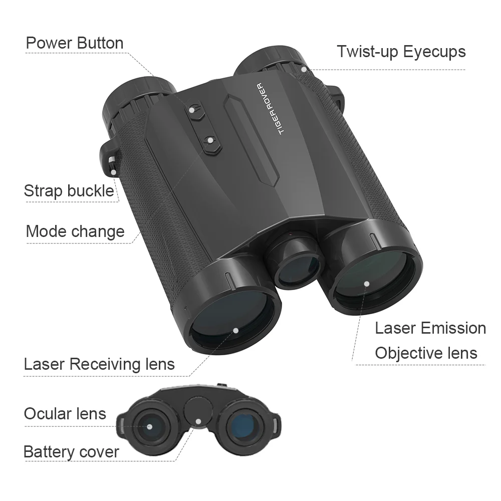 Original Factory Lightweight Laser Range 2500 Yards Waterproof 8X42 Hunting Binoculars with Rangefinder