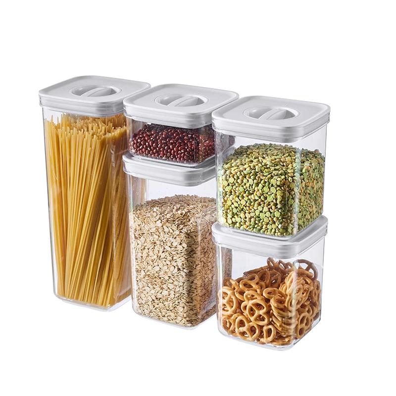 New Arrival BPA Free Plastic Kitchen Storage Boxes Airtight Food Grade Cereal Containers with Swivel Lid Organized Food Storage