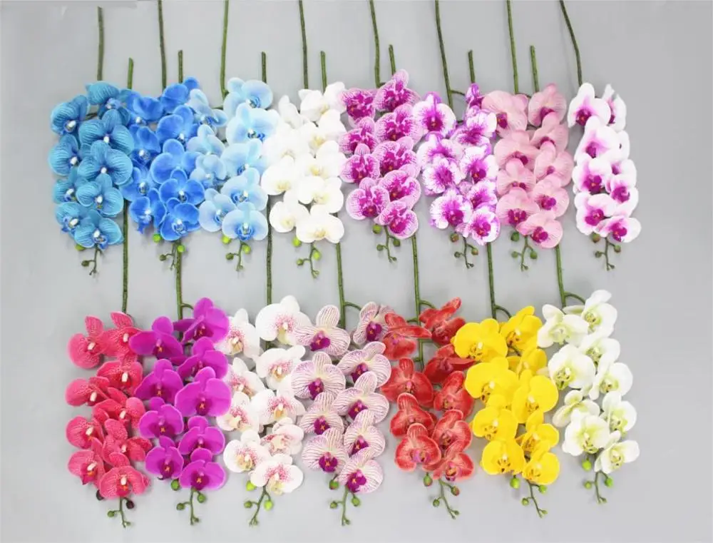 95cm 9heads real touch latex butterfly orchid office home Christmas wedding flower decor