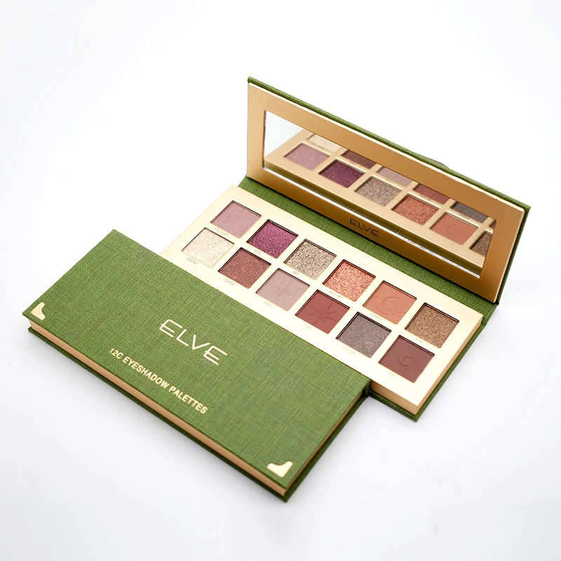 Custom 12 Colors Glitter Matte Young Lady Love Shinny Package Circular Sand multifunction Blush Highlights  Eyeshadow Palette