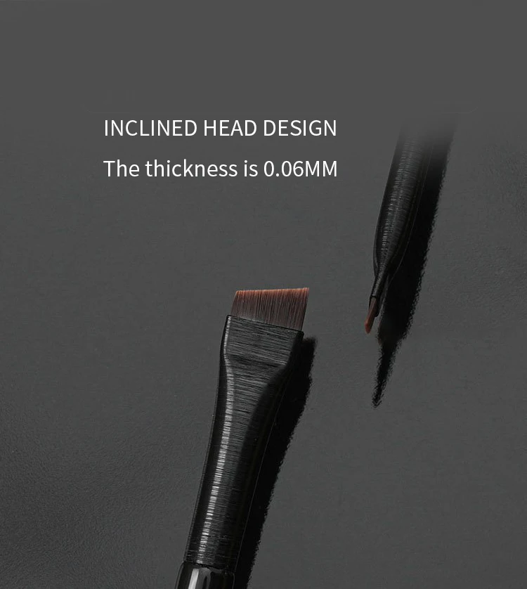 Portable Brow Liner Contour Brush Super Thin Flat and Straight Outline Eyeliner Brush Angled Sharp Fine Oblique Eyebrow Brush