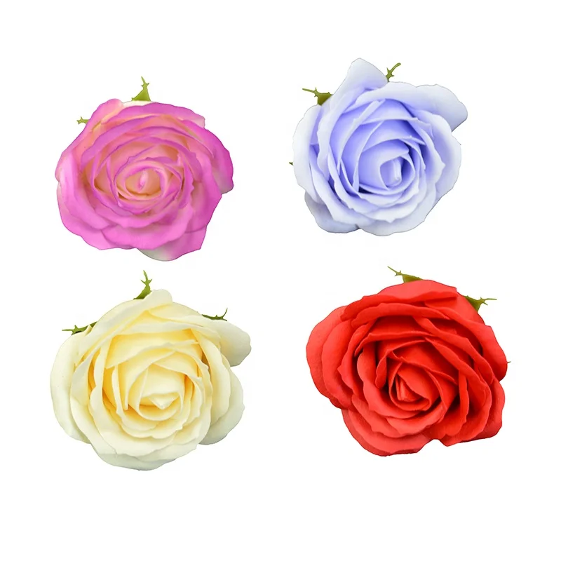 Wholesale high quality artificial soap 5 layers of rose flower heads for decorative gifts and decoration