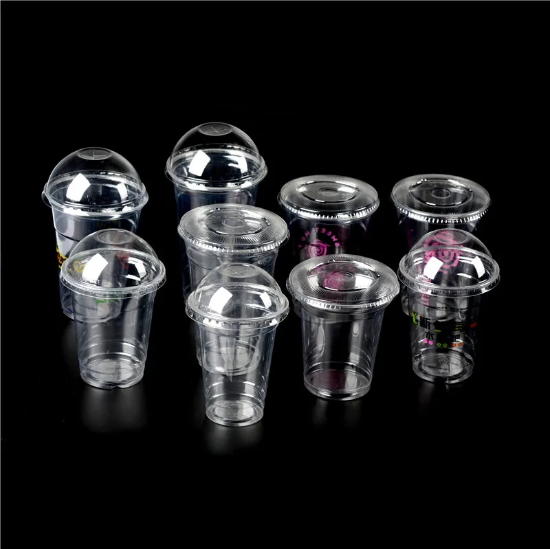 pet cup disposable fruit salad cup/ disposable plastic juice cup with lid