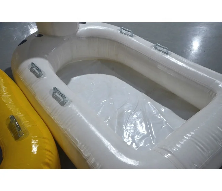 Cute Yellow Duck Kids Play Swim Pool Float Toy White Inflatable Pool Floating Island