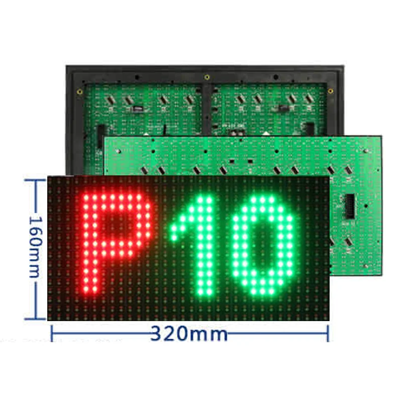 Китайский светодиодный экранный Модуль p10 320*160 мм Открытый P10 Красный Зеленый СВЕТОДИОДНЫЙ модуль двойной цвет Светодиодный
