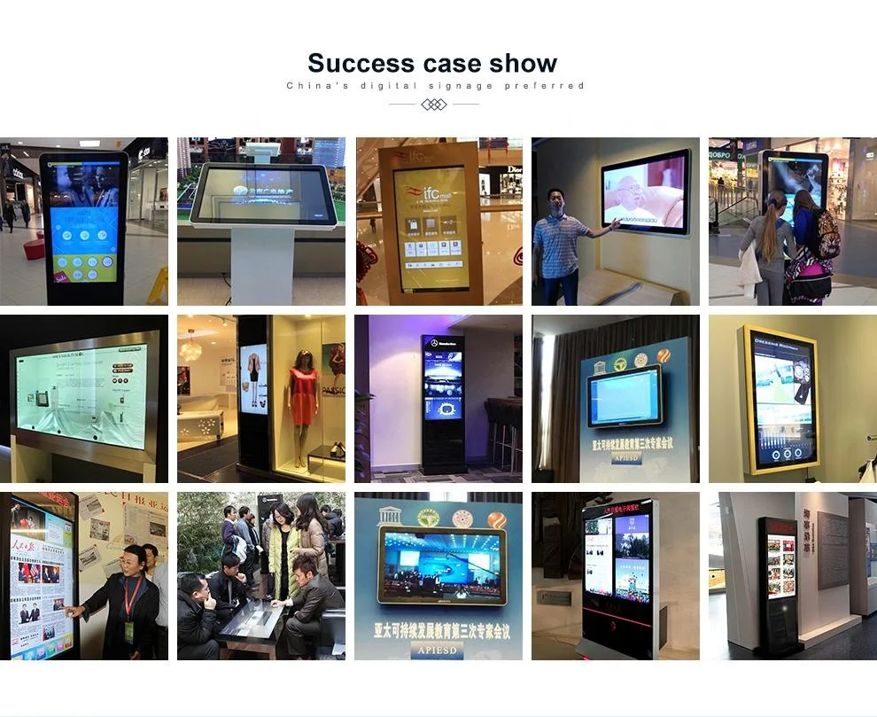 Floor Standing LCD Digital Poster Business All Indoor Display in One With Touch Monitor Rotatable Screen Digital Signage Black