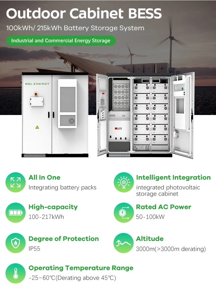 Контейнер системы хранения энергии GSL ENERGY OEM 215 кВт 500 кВтч BESS для промышленного и коммерческого