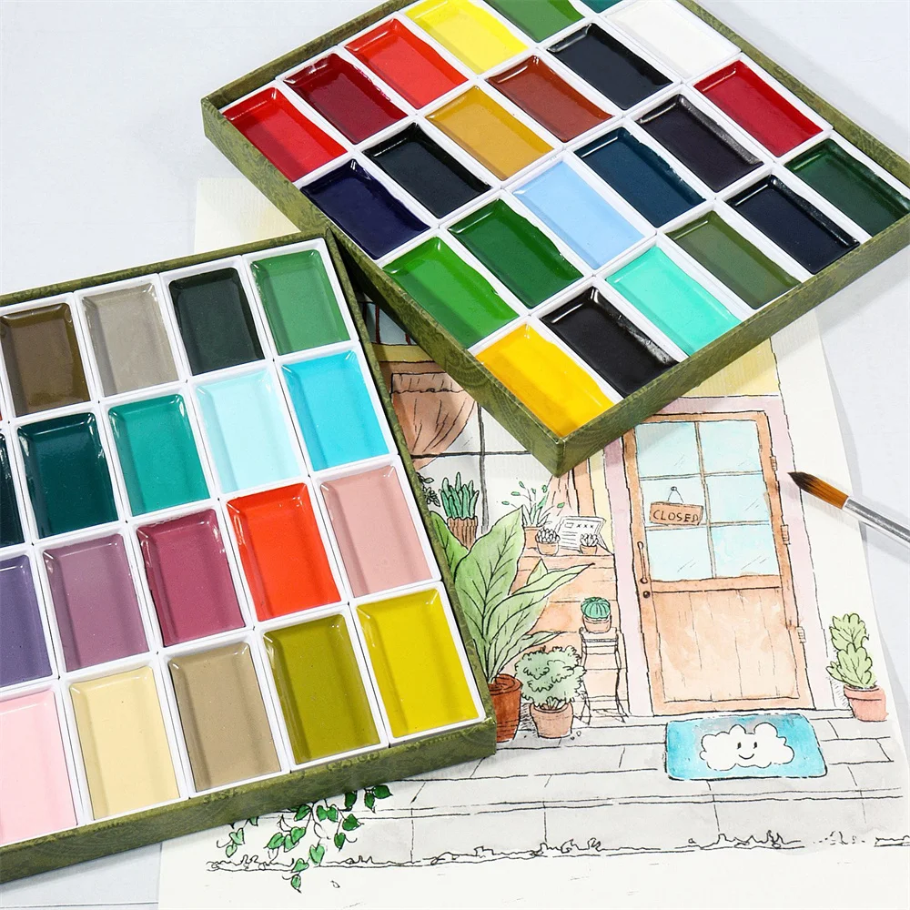24color premium watercolor paint sets  professional  artist diy watercolour 24 paint set