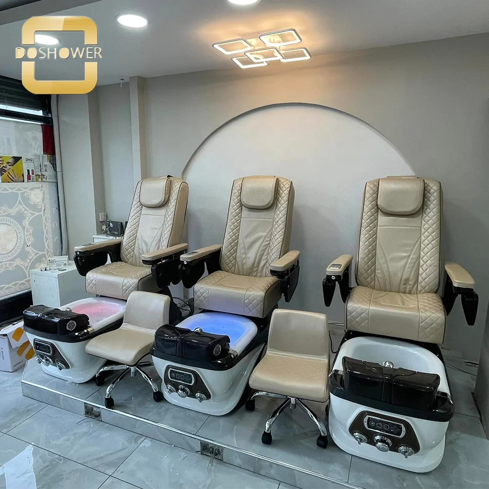 Press on nail salon equipment for hydro-massage system pedicure chair of acetone resistant leather spa