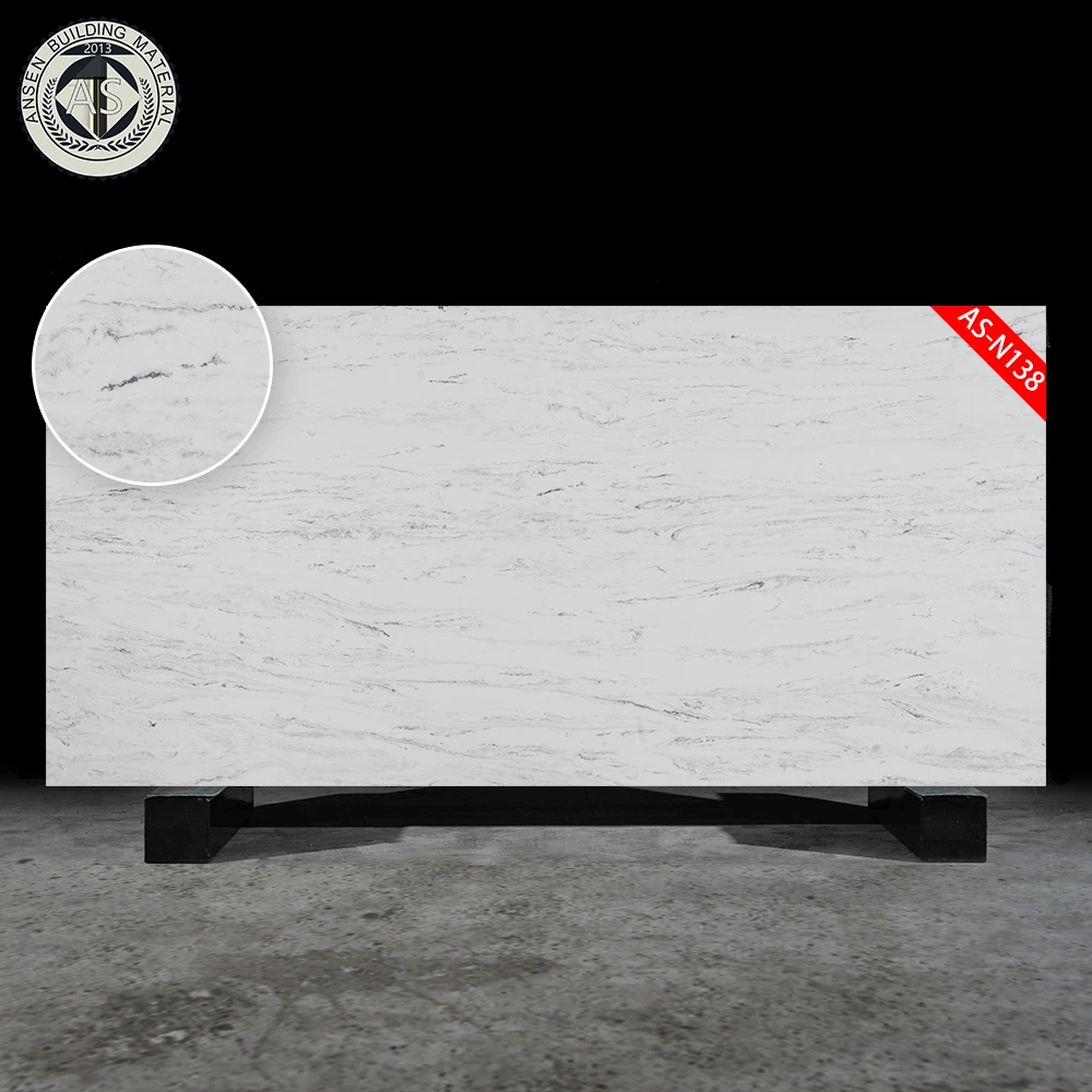 20mm 30 mm artificial stone kitchen countertops marble look artificial quartz stone