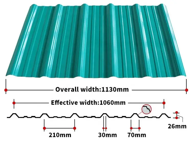 Trapezoidal Shockproof Upvc Pvc Roof Sheet Corrugated 3 mm for Warehouse Farmhouse