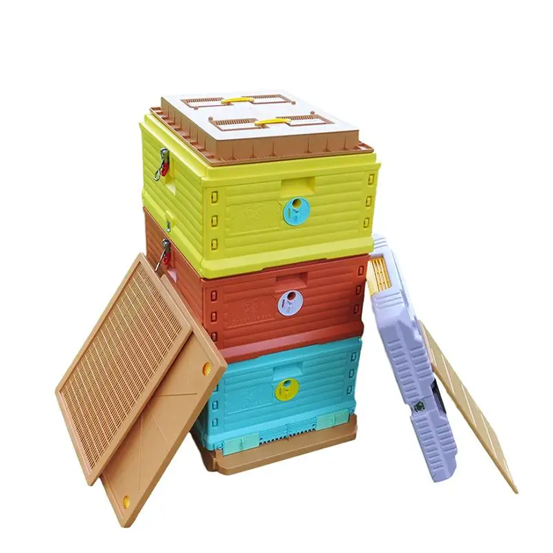10 frames size hive box three layers plastic Langstroth thermo beehive Polypropylene Plastic Beehive Kits