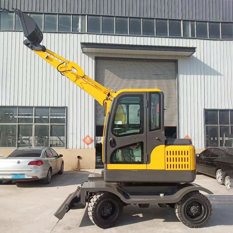 Хит продаж мощный ковш колесный экскаватор строительное оборудование 4 тонны колесные экскаваторы большой емкости