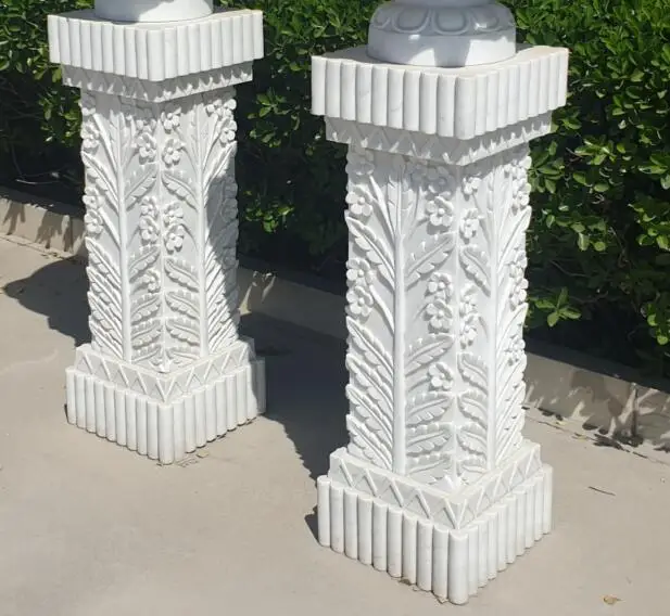 Beige Marble Roman Square Pillar Design