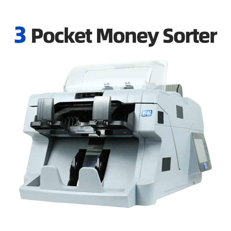BS-6800-3 Best Quality Promotional Cash Sorting machine 2+1 Pockets Banknote Sorter with Storage function bill counter