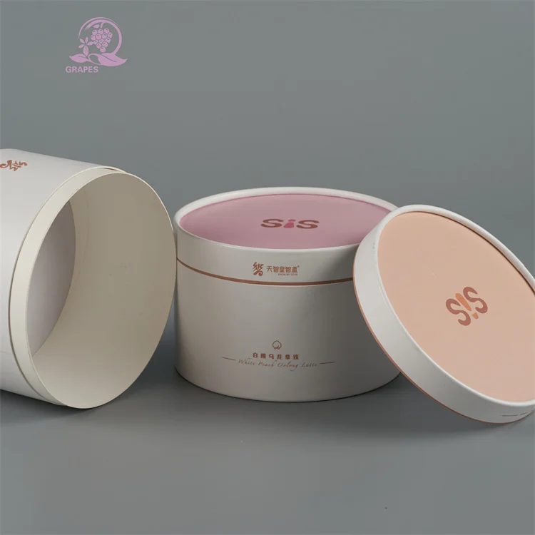 custom fancy tube cosmetic cardboard compostable cylinder kraft paper packaging can box with powder shaker
