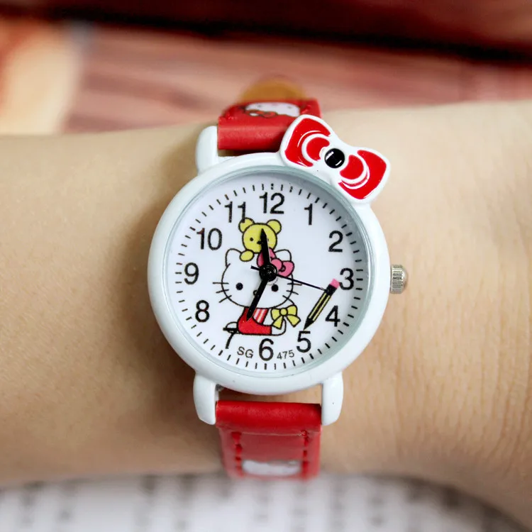 Новое поступление модные милые наручные часы Hello Kitty для