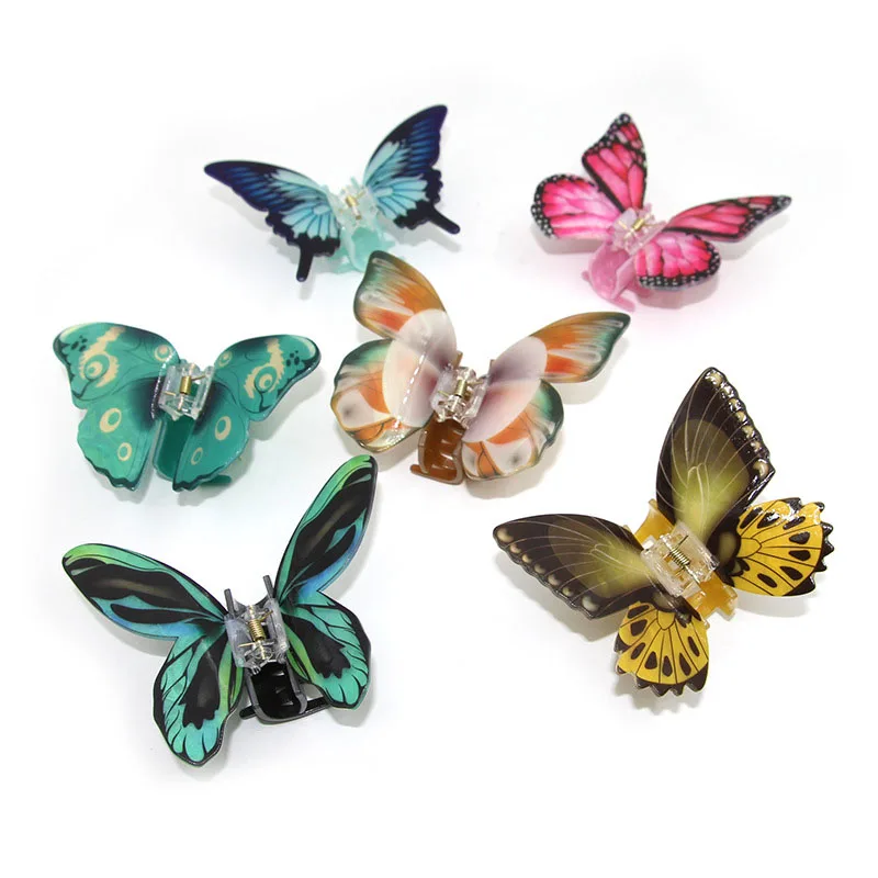 Shenglan Ins 11cm Butterfly Acrylic Hair Clips Temperament Aesthetic Printing Hair Claw