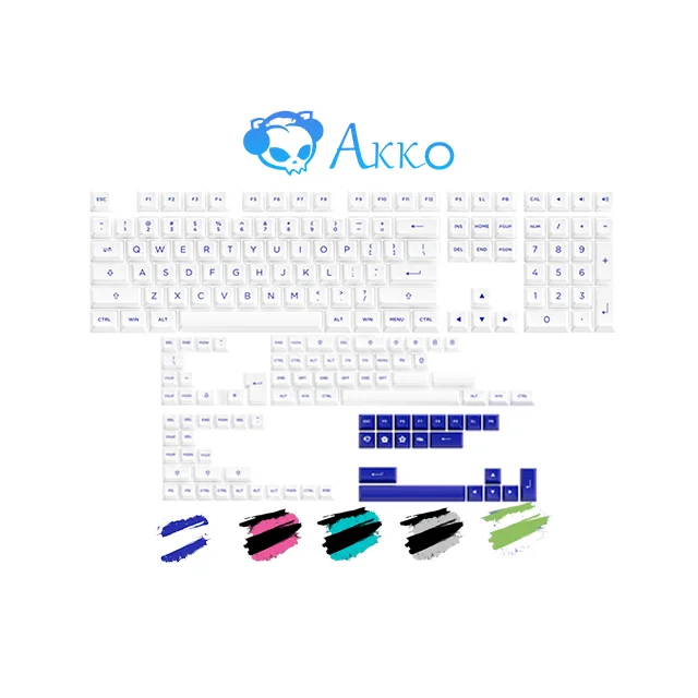 Akko custom layout 197 keys doubleshot pbt keycaps backlit mechanical keyboard keycap set