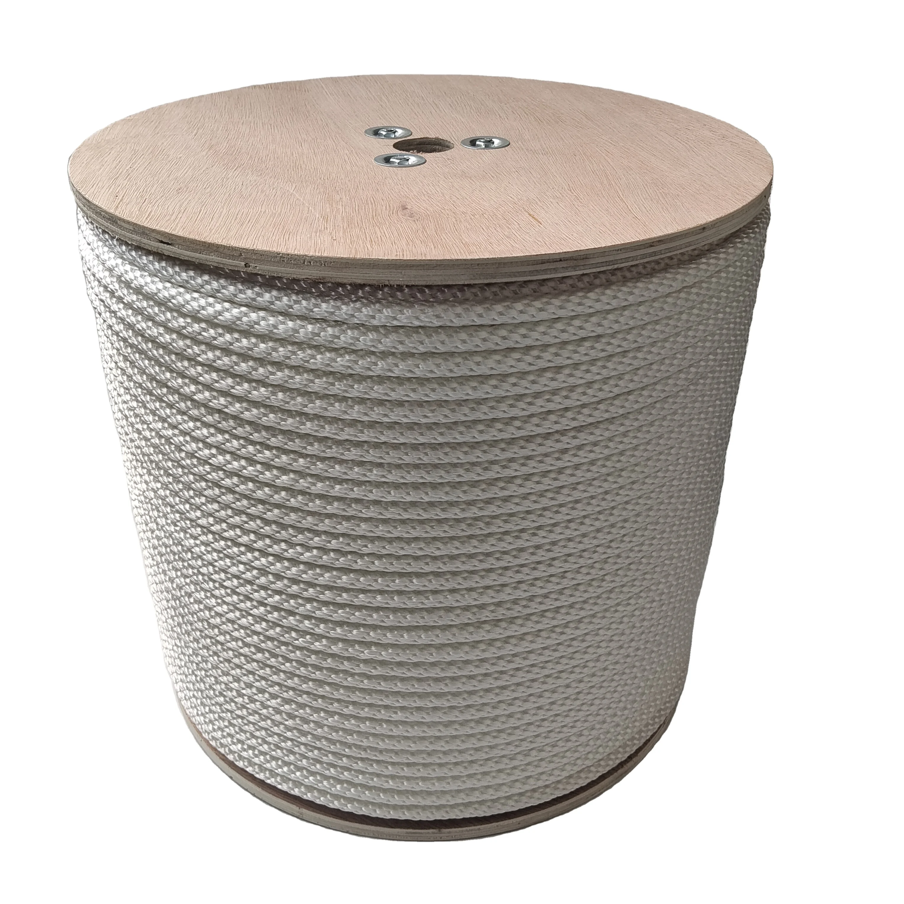 3/8 inch x 1000 feet White Nylon Solid Braided Utility Rope  for Flag Pole Tie Pull Knot Camping Use