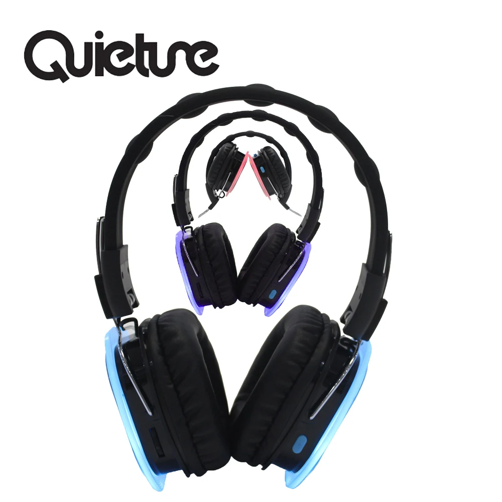 F39 HIFI Silent Disco Headphones and Wireless  LED Light  Headset  Used in Parties with 3 or more Channels 500m Control Range