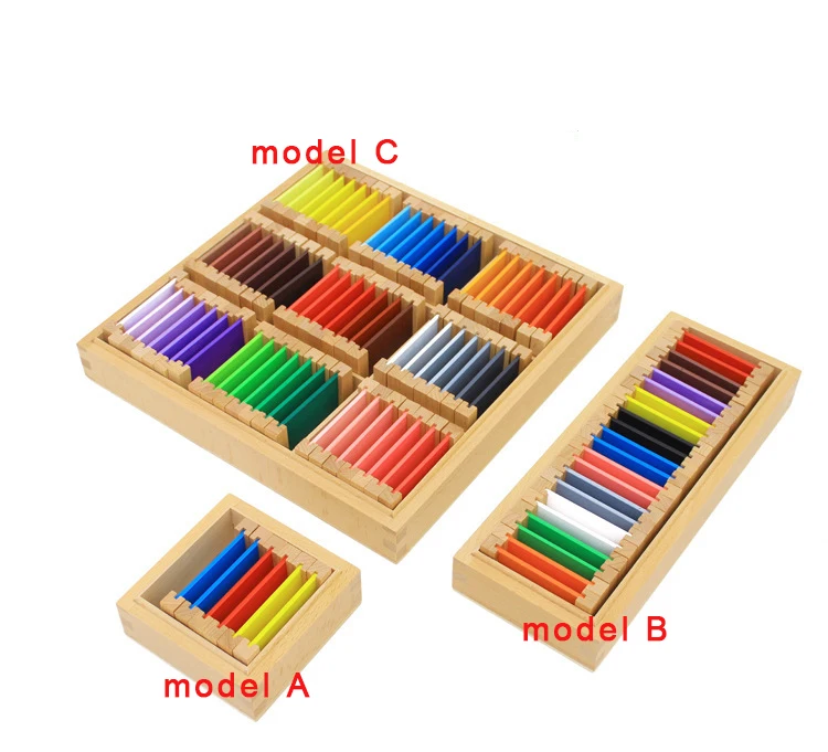 Montessori Sensorial Material Learning Color Tablet Box 1/2/3 Wood Preschool Training Kids Puzzle Educational Toys For Children