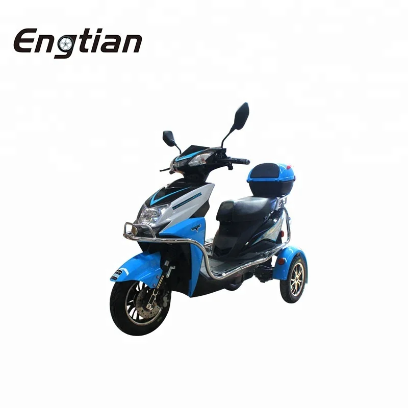 None fall Adult 60/72V 800W Electric Trike 3 Wheel Scooter Electric tricycle rickshaw for sale