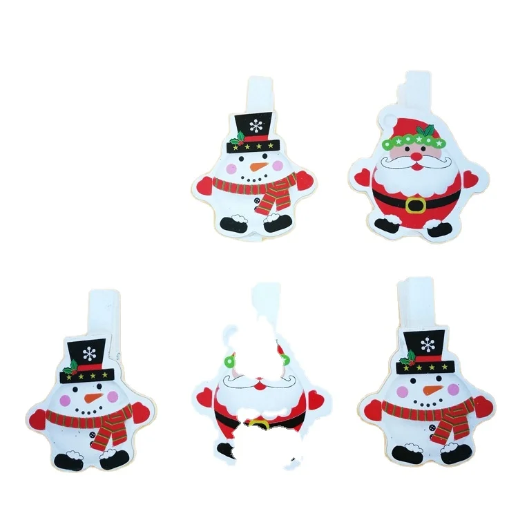Christmas promotion wooden gifts Wood Photo clip Paper clips Santa Claus clothespins supplier