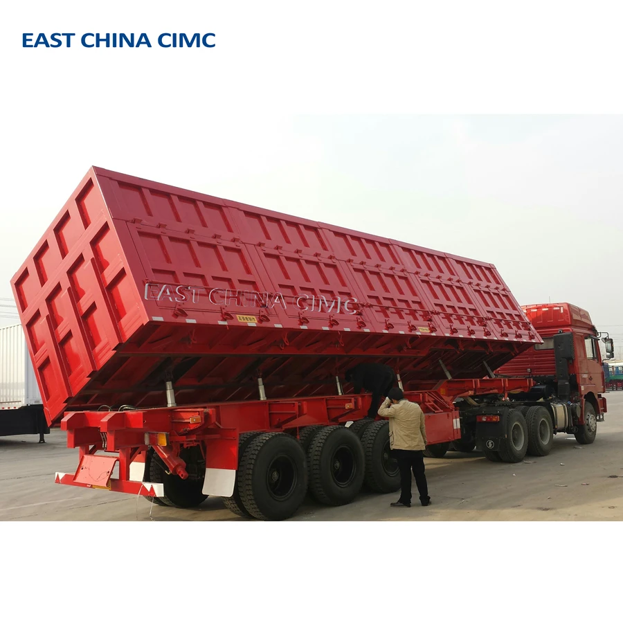 40ft Container Side Wall Tipper Truck Trailer For Coal