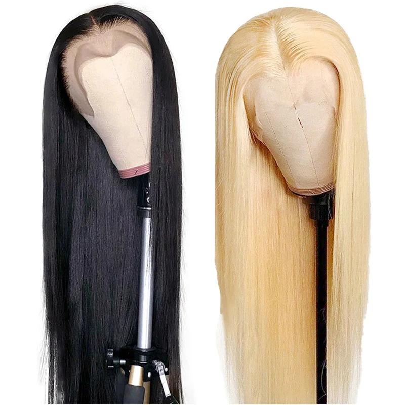 
 Оптовая продажа, предварительно выщипанный прозрачный шелковистый 100% натуральный парик из необработанной норки, прямой бразильский парик из человеческих волос  