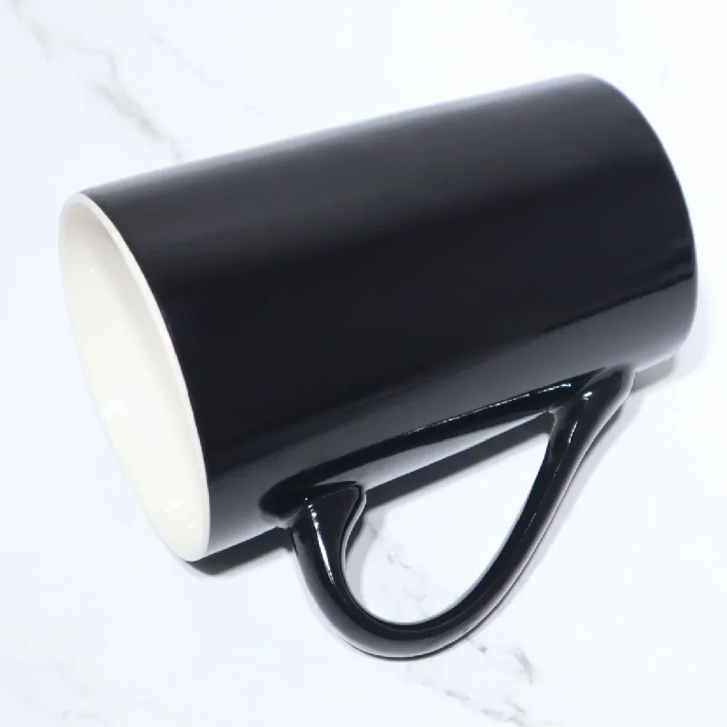 
Black and White Number 12 Sign of Zodiac Couples Porcelain Mug with Lid and Spoon Set 