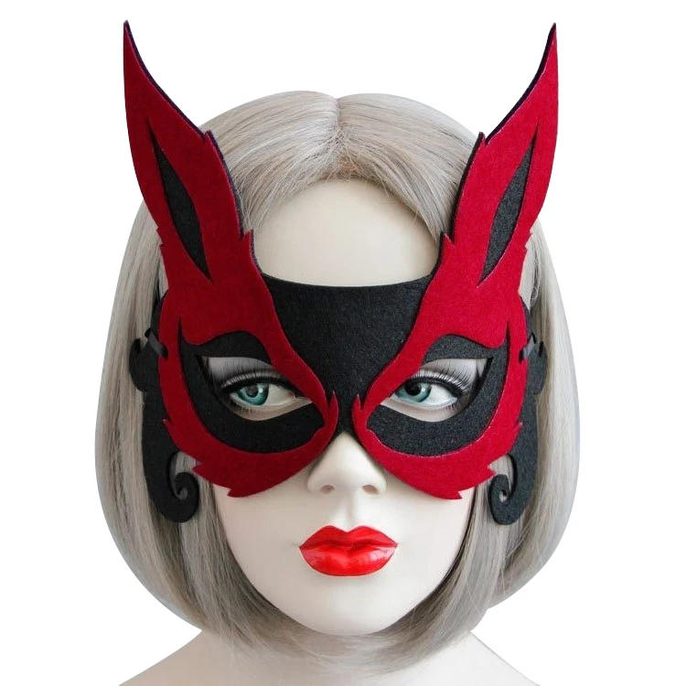 
Factory price hot sale fashion Halloween felt mask customized demon fox eye masquerade party masks 