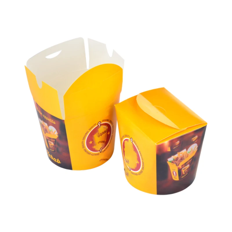 Round Custom Print Take Away Round Chinese Donner 750 Packaging Doner Paper Kebab Noodle Rice Round Base Box