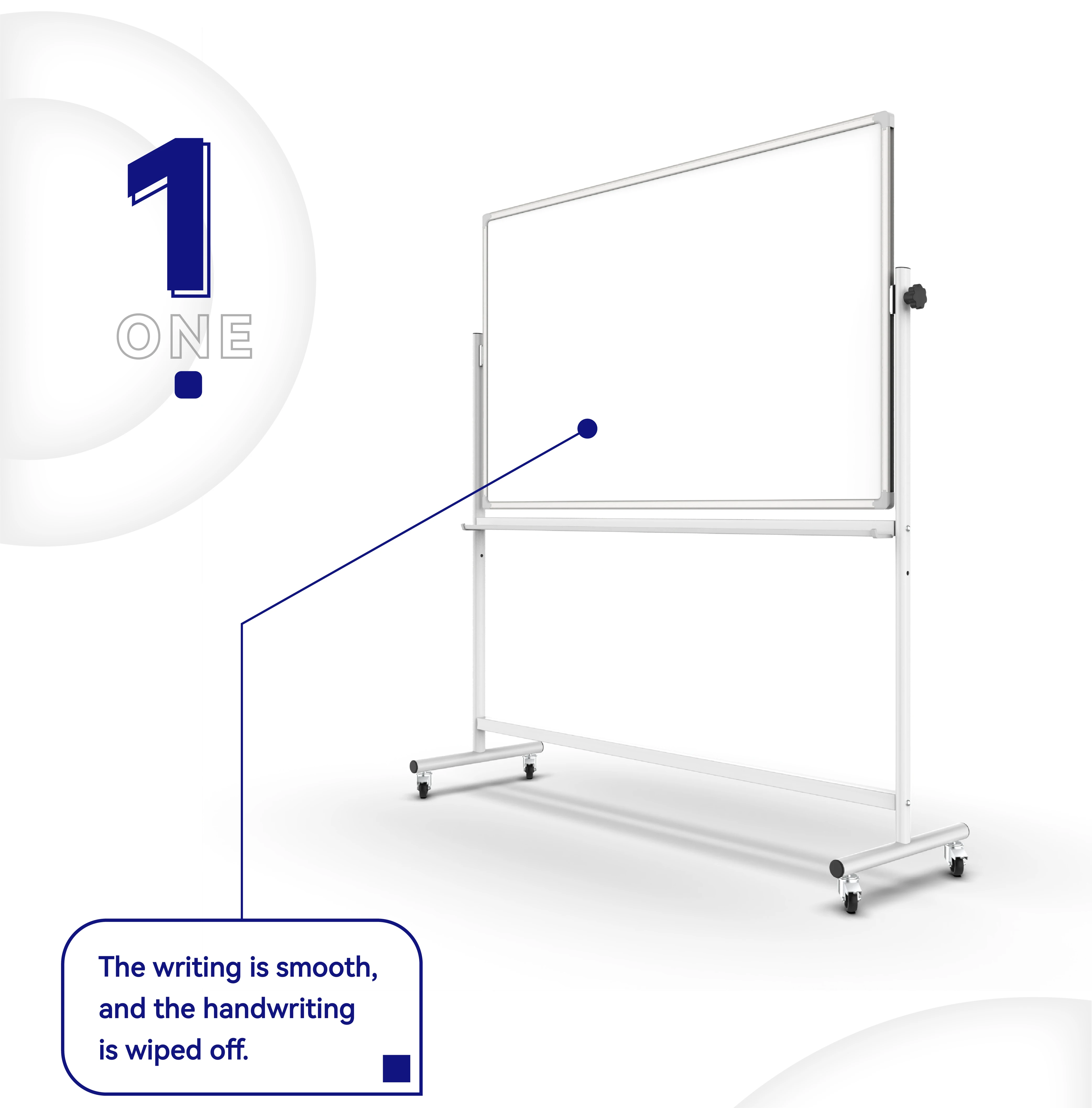 Factory direct sales 90*120cm 360 rotation mobile magnetic whiteboard with stand