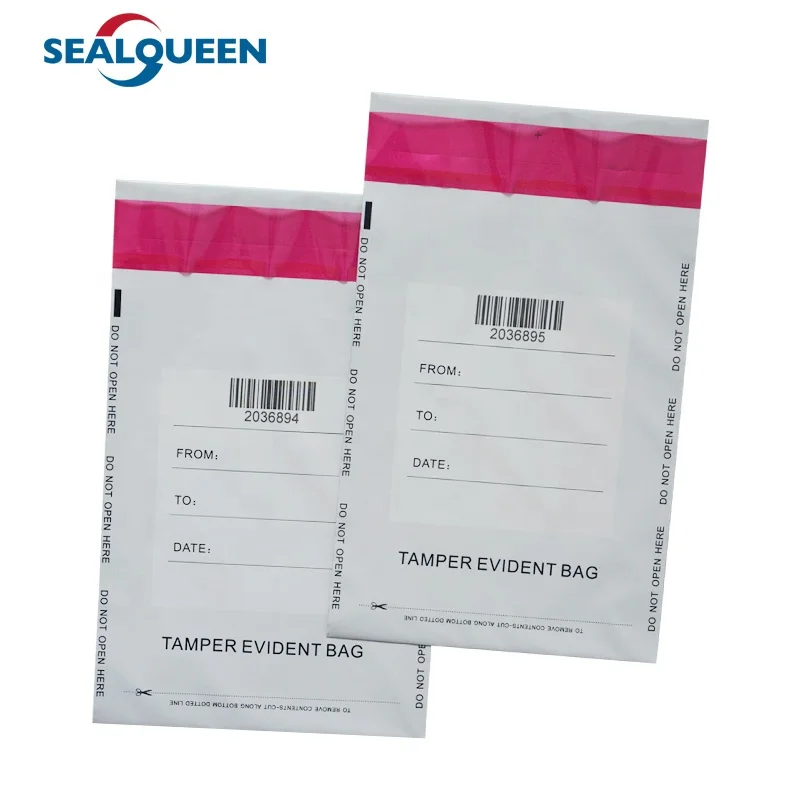 SEAL QUEEN Tamper Evident Plastic Deposit  Proof Security Adhesive Seal Bag