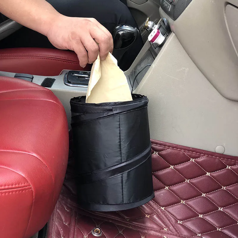 Foldable Pop-up Bucket Oxford Cloth Car Trash Can Multifunctional Vehicle Garbage Can for Car