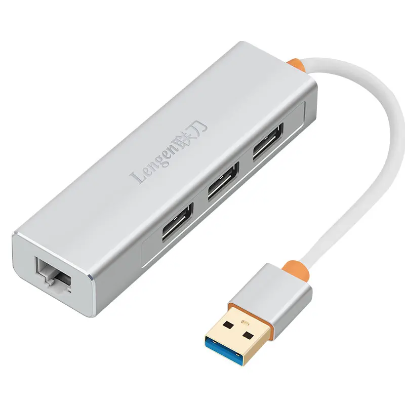 Lenge1 3 Ports USB3.0 Hub Gigabit Ethernet Network Adapter USB 3.0 to RJ45 10/100/1000M Lan Card